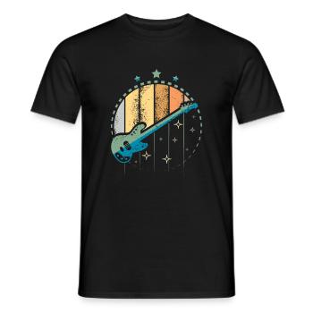Bass guitar vintage - Men's T-Shirt - black - Front - AI Model Male 178 light (178cm)