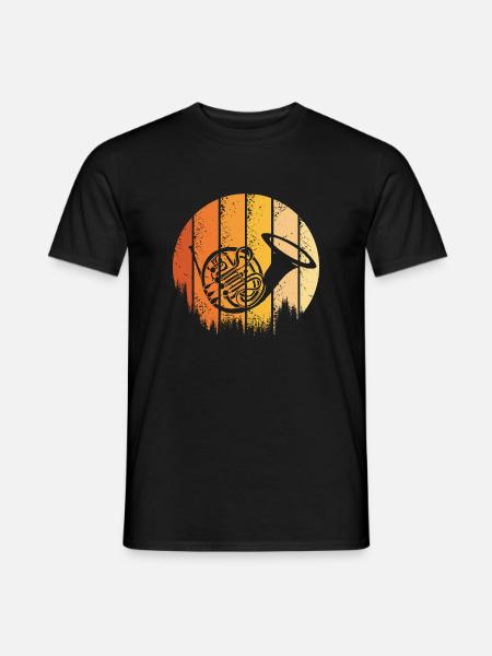 Waldhorn Vintage - Männer T-Shirt - Schwarz