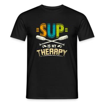 Sup est ma thérapie - T-shirt homme - noir - Devant - AI Model Male 178 light (178cm)
