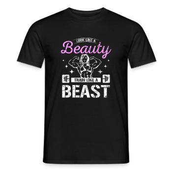 Ressemblez à une beauté, entraînez-vous comme une bête - T-shirt homme - noir - Devant - AI Model Male 178 light (178cm)