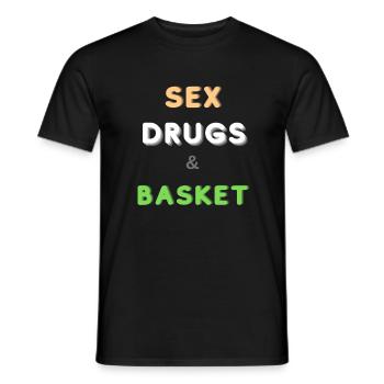 Gift basketball basketball funny sport passion - Men's T-Shirt - black - Front - AI Model Male 178 light (178cm)