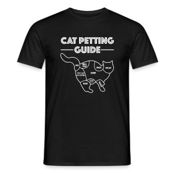 Instructions pour les caresses de chat | Chat, caresses, amusement - T-shirt homme - noir - Devant - AI Model Male 178 light (178cm)