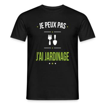 Je peux pas j'ai jardinage - Cadeau humour - T-shirt homme - noir - Devant - AI Model Male 178 light (178cm)