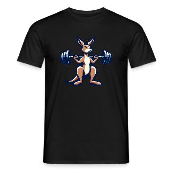 Känguruh Barbell Hantel Gym Fitness Workout - Männer T-Shirt - Schwarz - Vorne - AI Model Male 178 light (178cm)