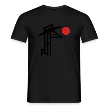 Rote Sonne und eine Giraffe mit Hut - Männer T-Shirt - Schwarz - Vorne - AI Model Male 178 light (178cm)
