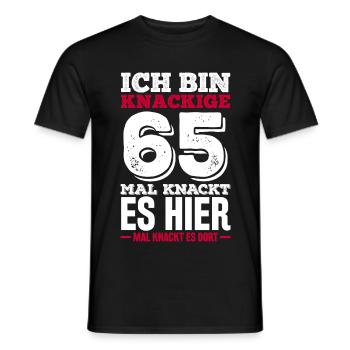 I am crisp 65th time it cracks here - Men's T-Shirt - black - Front - AI Model Male 178 light (178cm)