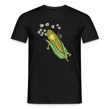Lustiges Maiskorn T-Shirt Geschenk Witziges Essen - Männer T-Shirt - Schwarz - Vorne - AI Model Male 178 light (178cm)