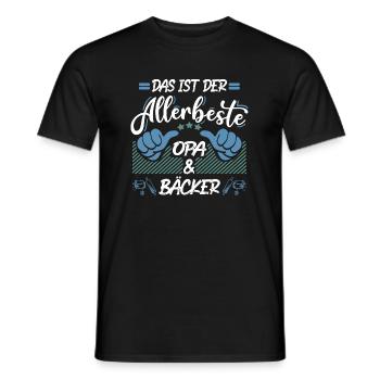 Bester Opa und Bäcker - Männer T-Shirt - Schwarz - Vorne - AI Model Male 178 light (178cm)
