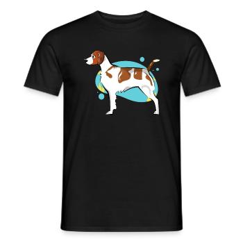 Brittany Dog - Men's T-Shirt - black - Front - AI Model Male 178 light (178cm)