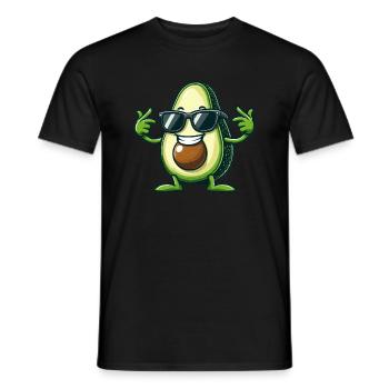 Coole Avocado mit Sonnenbrille Lustiges Design - Männer T-Shirt - Schwarz - Vorne - AI Model Male 178 light (178cm)