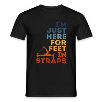 Je suis juste ici pour les pieds en sangle pilate insctructor - T-shirt homme - noir - Devant - AI Model Male 178 light (178cm)