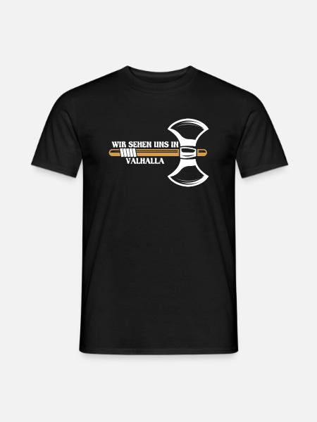 Wir sehen uns in Valhalla - Männer T-Shirt - Schwarz