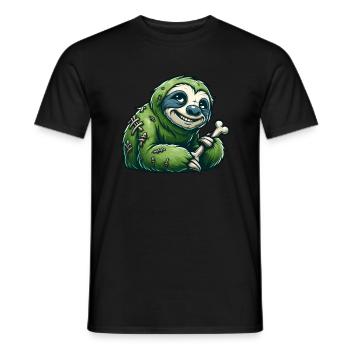 Halloween paresseux zombie dessin animé drôle - T-shirt homme - noir - Devant - AI Model Male 178 light (178cm)