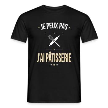 Je peux pas j'ai pâtisserie - Cadeau gourmand - T-shirt homme - noir - Devant - AI Model Male 178 light (178cm)