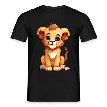 Cute Lion Baby - Men's T-Shirt - black - Front - AI Model Male 178 light (178cm)
