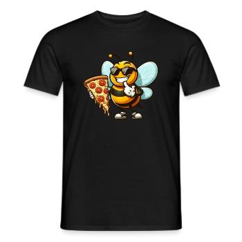 mignonne hyène se balançant terrain de jeu dessin animé - T-shirt homme - noir - Devant - AI Model Male 178 light (178cm)