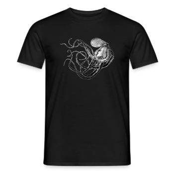 Octopus Sea Animal Japan - Men's T-Shirt - black - Front - AI Model Male 178 light (178cm)