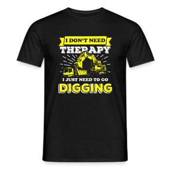 Construction workers excavators - Men's T-Shirt - black - Front - AI Model Male 178 light (178cm)