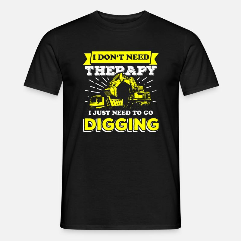 Bauarbeiter Bagger - Männer T-Shirt - Schwarz