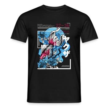 Japanischer Goldfisch Koi in Art Style - Männer T-Shirt - Schwarz - Vorne - AI Model Male 178 light (178cm)