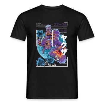 Japan Art Style Koi Fish - Men's T-Shirt - black - Front - AI Model Male 178 light (178cm)
