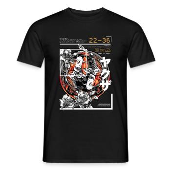 Japanese Style Style Koi Fish - Men's T-Shirt - black - Front - AI Model Male 178 light (178cm)