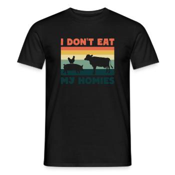 Vegetarisch Vegan ich esse keine Tiere - Männer T-Shirt - Schwarz - Vorne - AI Model Male 178 light (178cm)