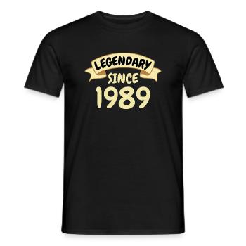 34th birthday gift Legendary since 1989 - Men's T-Shirt - black - Front - AI Model Male 178 light (178cm)