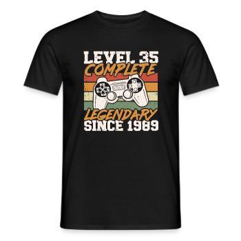 35th Birthday Level 35 Complete Vintage 1989 - Men's T-Shirt - black - Front - AI Model Male 178 light (178cm)
