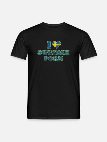 I LOVE SWEDISH PORN - Men's T-Shirt - black