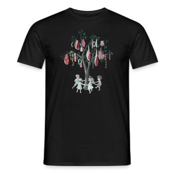 The Meat Tree - Art for Animal Rights - Men's T-Shirt - black - Front - AI Model Male 178 light (178cm)