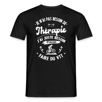 Pas besoin de thérapie, besoin de faire du VTT - T-shirt homme - noir - Devant - AI Model Male 178 light (178cm)