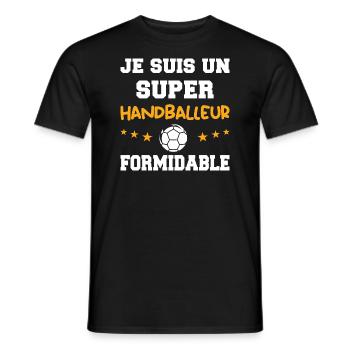 Super Handballeur Formidable Handball Humour - T-shirt homme - noir - Devant - AI Model Male 178 light (178cm)