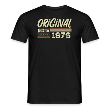 Original 1976 Rétro Cadeau Anniversaire Né En 1976 - T-shirt homme - noir - Devant - AI Model Male 178 light (178cm)