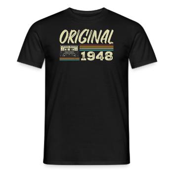Original 1948 Retro Birthday Gift Born in 1948 - Men's T-Shirt - black - Front - AI Model Male 178 light (178cm)