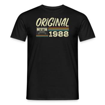 Original 1988 Rétro Cadeau Anniversaire Né En 1988 - T-shirt homme - noir - Devant - AI Model Male 178 light (178cm)
