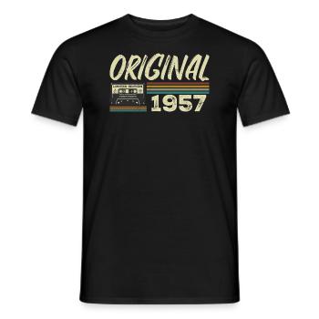 Original 1957 Rétro Cadeau Anniversaire Né En 1957 - T-shirt homme - noir - Devant - AI Model Male 178 light (178cm)