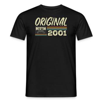 Original 2001 Rétro Cadeau Anniversaire Né En 2001 - T-shirt homme - noir - Devant - AI Model Male 178 light (178cm)
