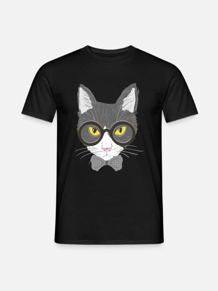 cat face - Men's T-Shirt - black
