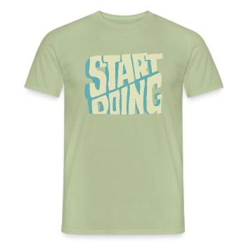 Commencer à faire - T-shirt homme - vert sauge - Devant - AI Model Male 178 light (178cm)