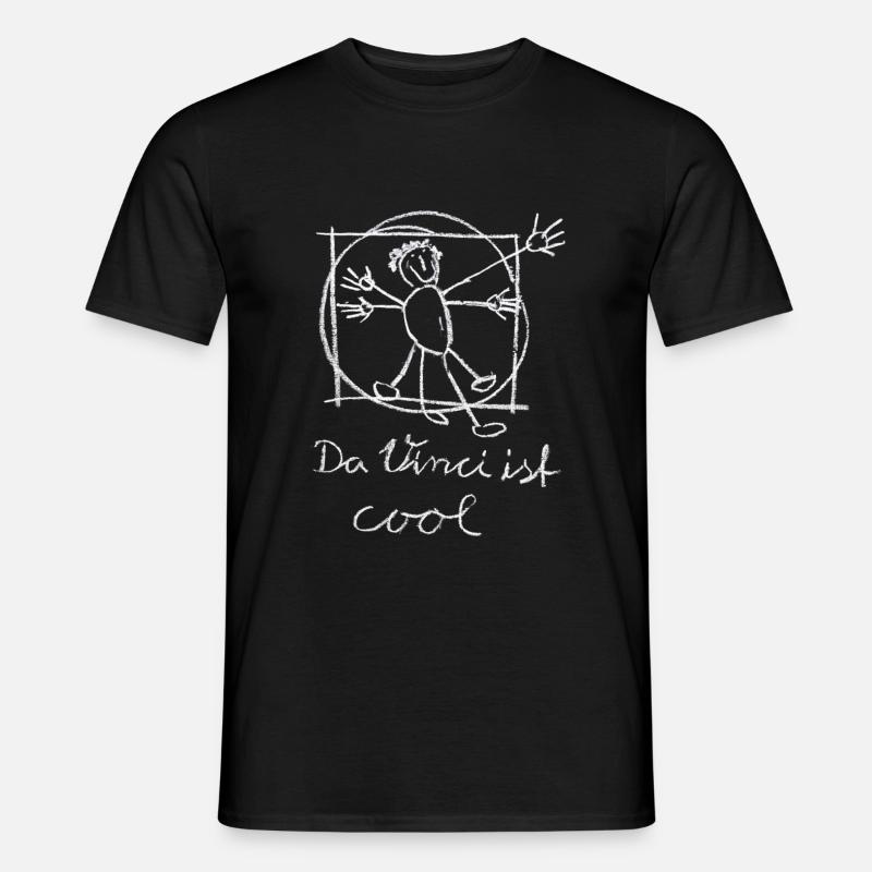 da Vinci ist cool, Vitruv, Kinder-art - Männer T-Shirt - Schwarz