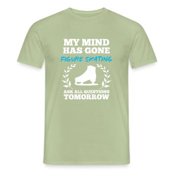 figure skating - Men's T-Shirt - sage - Front - AI Model Male 178 light (178cm)