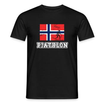Biathlon Norwegen - Männer T-Shirt - Schwarz - Vorne - AI Model Male 178 light (178cm)