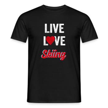 Ski skiing - Men's T-Shirt - black - Front - AI Model Male 178 light (178cm)