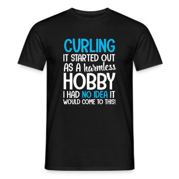 Curling curling - Men's T-Shirt - black - Front - AI Model Male 178 light (178cm)
