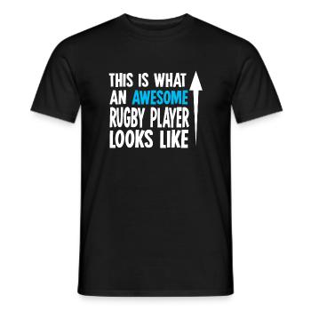 Rugby - Männer T-Shirt - Schwarz - Vorne - AI Model Male 178 light (178cm)