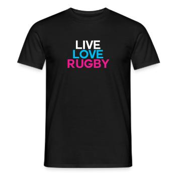 Rugby - Männer T-Shirt - Schwarz - Vorne - AI Model Male 178 light (178cm)