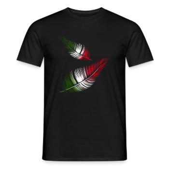 plumes italiennes en rouge blanc et vert - T-shirt homme - noir - Devant - AI Model Male 178 light (178cm)