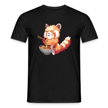Red Panda Ramen - Men's T-Shirt - black - Front - AI Model Male 178 light (178cm)