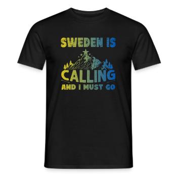 Ich muss wieder nach Schweden - Männer T-Shirt - Schwarz - Vorne - AI Model Male 178 light (178cm)